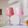 Copos de vinho 2pcs de vidro colorido copo de goble