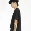 Men's T Shirts Short Sleeve T-Shirt Summer Medium Length Dark Solid Color Simple Casual Half