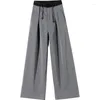 Frauenhose graue Büro Damen elegante Mode lässig 2023 Sommer Wide Leg Anzüge Hosen Frauen Lose weiblicher heterosexuelle Pantalon W807f