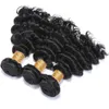 Deep Wave Bunds Brasilianska mänskliga hårvävförlängning Kinky Curly Wet and Wavy Human Hair Bundles 100% Remy Hair Extensions