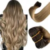 Highlights Haarverlängerungen menschliches Haar Ombre Brown Balayage Bündel gerade brasilianische Remy Haare Nähen in Schussverlängerungen 2023 Neu