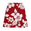 Skirts Hawaiian Pattern - Red Mini Skirt Fashion Dress Outfit Korean Style