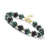 Strand laiton entretoise malachite pierre de lune Kunzite aigue-marine mixte pierre naturelle perle bracelet