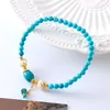Strand Vintage Littérature Et Art Simple Turquoise Bracelet Pour Femmes Naturel D'eau Douce Baroque Perle Petite Amie Jolis Bijoux