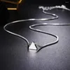 Chaînes Fine 925 Sterling Silver Box Chaîne Géométrie Triangle Pendentif Collier Pour Femmes Marques De Mode Fête Bijoux Cadeaux De Vacances