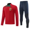 23/24 Portugalia futbolowy z zestawem treningowym Joao Felix Portugies Portugaless Tracksuit Men Men Kits Kids Football Zestawy