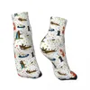 Herensokken Polyester Lage Tube Cartoon Dogs Patroon Ademend Casual Short Sock