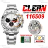 CF Clean Factory SA4130 Cronografo automatico Mens orologio 1165 Numero di quadrante nero bianco Stick 904L Oystersteel Bracciale Super Edition Versione PureTime SS9