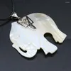 Pendant Necklaces 1PC Natural Shell Cute Elephant Mother Of Pearl Necklace For Women Charms Leather Rope Gift 52x57mm