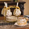 Mugs Porslin Flower Cup and Saucer Latte Nordic Drinking Luxury Coffee Taza Ceramica Afternoon Tea Set YY50CS 230818