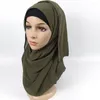 民族衣類イスラム教徒の女性シフォンプレーンスカーフヒジャーブヘッドバンドショールアラブマレーシアターバンストールソリッドカラーヘッドウェア180 75cm