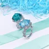 Cluster Rings Genuine 925 Sterling Silver Blue Sapphire Jewellry Ring For Women Anillos De Jewelry Gemstone Bizuteria Anel