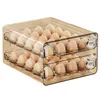 Garrafas de armazenamento Caixa de ovo resistente durável Capacidade de gaveta de 2 camadas Recipiente de dupla camada com escala de timer