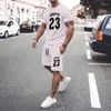 Survêtements pour hommes Rouge Summer Mesh Hip-Hop Basketball T-Shirt 23 Imprimé Hommes Costumes Loisirs Sportswear Streetwear Shorts Tops Ensemble 2 pièces