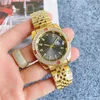 Women's Watch Men Watches 32mm Quartz Movement Gold rostfritt stål Watch Band Movement Diamond Bezel