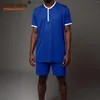 Herren-Trainingsanzüge afrikanische Anzüge für Männer Kurzarm O-Neck-Shirts und Shorts 2-teilige Set Plus Size Casual Tracksuit Dashiki Kleidung A2316086