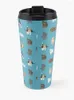 Botellas de agua Cachorros (azul) Taza de café de viaje Taza de lujo