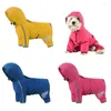 Vêtements pour chiens Imperméables pour animaux de compagnie ReflectiveStripe Chat Vêtements de pluie Chiot Vêtements à capuche Vestes imperméables Randonnée en plein air Rainsuit Dropship