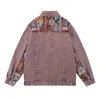 Herrjackor Lacible Ethnic Style Patchwork Denim Jacket 2023 Fashion Streetwear Autumn Outdoor Overrock Män kvinnor Thin Coat