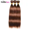 Chocolate Brown Human Hair Bundles 4# Brazilian Hair Weave Bundles Straight Bundles Non-remy Human Hair Extension