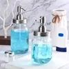 Liquid Soap Dispenser 2 Pack Jar Lids Kit Stainless Steel Lotion Pump Rust Proof Bathroom