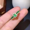 Anelli a grappolo imitazione naturale colombiano color smeraldo anello di lusso di lusso a diamante aperto barra aperta