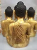 装飾的な置物18 "チベット寺院コレクションオールドブロンズシナバルギルドサンボ仏sompoセットシッティング礼拝ホールタウンハウス