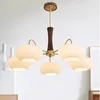 Chandeliers Aipaite French Living Room Glass Chandelier Gold/black/wood/lux Color Bedroom Dining Magic Bean Light Fixture