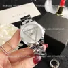 Brand Watch Women Girl Diamond Triangle Style With Luxury Logo Metal Steel Band Quartz Wrist Watches GS 37