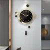 Wandklokken Noordelijke grote klok modern design creatief vintage luxe goud metaal stil horloge woonkamer decoratie zy50gz