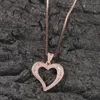 Pendant Necklaces Copper Inset Zircon Arc Hollowed Out Love Heart Fashion Men Women Necklace Hip Hop Ins Simple Personality Box Chain