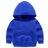 Herfst Kids Kleding Nieuwe hoodies Kinderlijtage Solid Color Hooded Sweater voor jongens en meisjes lange mouw hoodie top jas