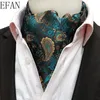 Szyfrowanie solidne czarne mężczyźni Vintage nerkowca kwiatowy ślub formalny Cravat Ascot self self brytyjski dżentelmen jedwabny krawat 230818