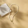 Подвесные ожерелья творческий натуральный камень имитация жемчужное ожерелье для женщин Простые и универсальные ювелирные украшения для женского уличного стиля 2023