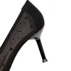 New Fashion Pointed Rhinestone High Heels Mesh Shaped Thin Heels Women's Singles Mesh Red Banquet Slim Women's Shoes Size 34-41 2318-1