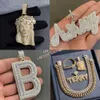 Хип -хоп ювелирные изделия заморожены на золото ожерелья на заказ хорошей мошной алмазной буквы