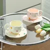 Mugs Luxury Diamond Ceramic Coffee Cups Condensed Cafe Tea Breakfast Hand Drawn Milk Water Cup Set Drinkware 230818
