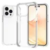 Coque de téléphone armure transparente pour iPhone 15 11 13 12 14 Pro Max cadre en TPU souple hybride et coque transparente antichoc en plastique dur pour 14Plus 13Mini XR XsMax 7 8Plus