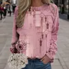 Damen Hoodies 3D bedruckte Crewneck Sweatshirt Hoodless Sweatershirt Casual Landscape Vintage Trend Y2K Herbst Spring Sudadera Mujer