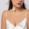 Цепи 2023 Розовые цветочные катушки -хлебное покрытие ожерелье для женщин Сексуальные элегантные ювелирные изделия с короткими коферами y2k