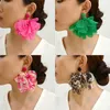 Dangle Earrings Rose Leopard Flower Decor Piercing Big For Women Trendy Summer Beach Luxury Fairy Charm Wedding Party Jewelry