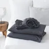 Set di biancheria da letto Coperchio piumino set di lino lavata 220x240 trapunta trapunta e foglio di federe