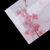 Emballage cadeau mignon carte couverture papeterie translucide lettre organisateur parchemin artificiel fleur de pêcher enveloppe papier acide sulfurique
