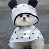 Hundkläder Dog's Raincoat Waterproof Dots Mönster Bear Ear Design med hatt spårbar söt valp sommar alla husdjur leveranser