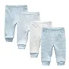 Spodnie Kiddiezoom 4PCS Baby Boy Girl Pants Four Seasons Cartoon Botton Urodzone ubrania