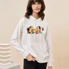 Women's Hoodies 2023 Spring Women Fashion Cartoon Series Paint Long Sleeve Hoodie Sweatshirt Harajuku Jumper Pullovers Casual Clothing