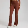 Yoga kläder Yoga breda benbyxor Yoga Set Naked Elastic Sports Flare Pants Tight Slim High midje Peach Hip Pants Yoga Bra 230820