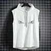 Herrenwesten Großhandel kundenspezifische gedruckte ärmellose Hoodie Weste für Frühlings- und Herbst -Fitnessstudio -Workout Outerwear Fitness Shirt Hip Hop Hip Hop