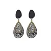 Boucles d'oreilles en diamant brouillées noires Nouvelles boucles d'oreilles atmosphériques haut de gamme exagérées