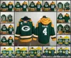 Green Bay''Packers''men 33 Aaron Jones 12 Aaron Rodgers 4 Brett Favre Custom Green Lace-Up Pullover Hoodie